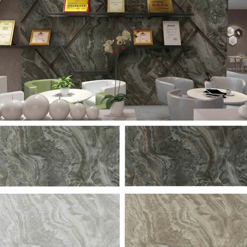 1220×2800mm UVコーティングされたPVC大理石シート、家具およびキャビネット用軽量で耐久性のある装飾ラミネートプラスチック壁パネル