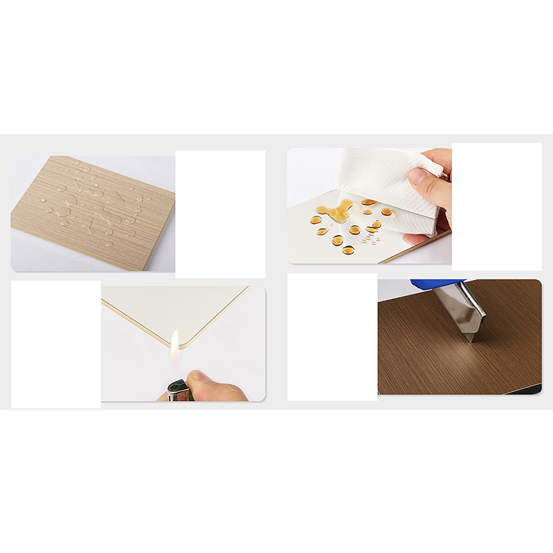 軽量 PVC カーボンクリスタルシート 高密度 アンチスクラッチ 厚さ 5mm-8mm 商業ホテルのバスルーム装飾用 耐火 B1 グレードの耐久性のある壁パネル