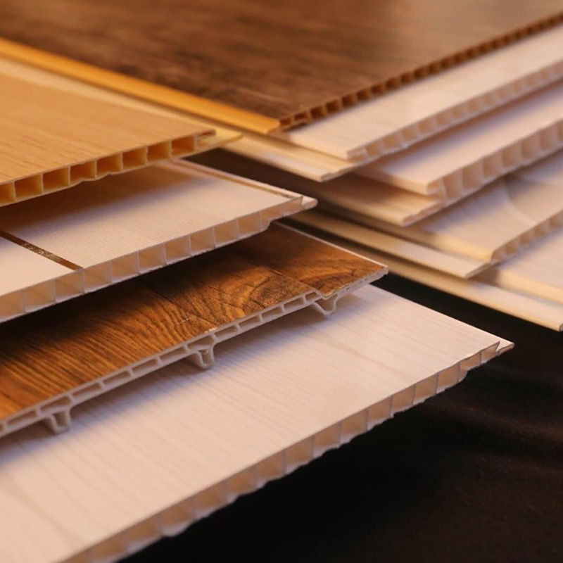 環境に優しい竹木材繊維統合壁パネル 600 × 9 ミリメートル PVC WPC 耐久性のある多用途のモダンなインテリアデザイン簡単なインストール