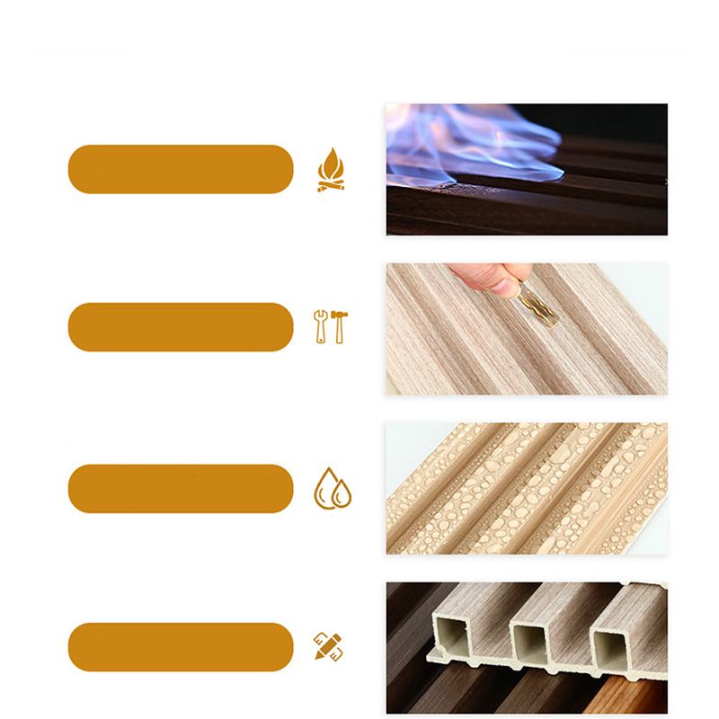 屋内 WPC 壁パネル木製プラスチック複合壁ボードクラッド防水防音と耐火ジム用途のための家の室内装飾