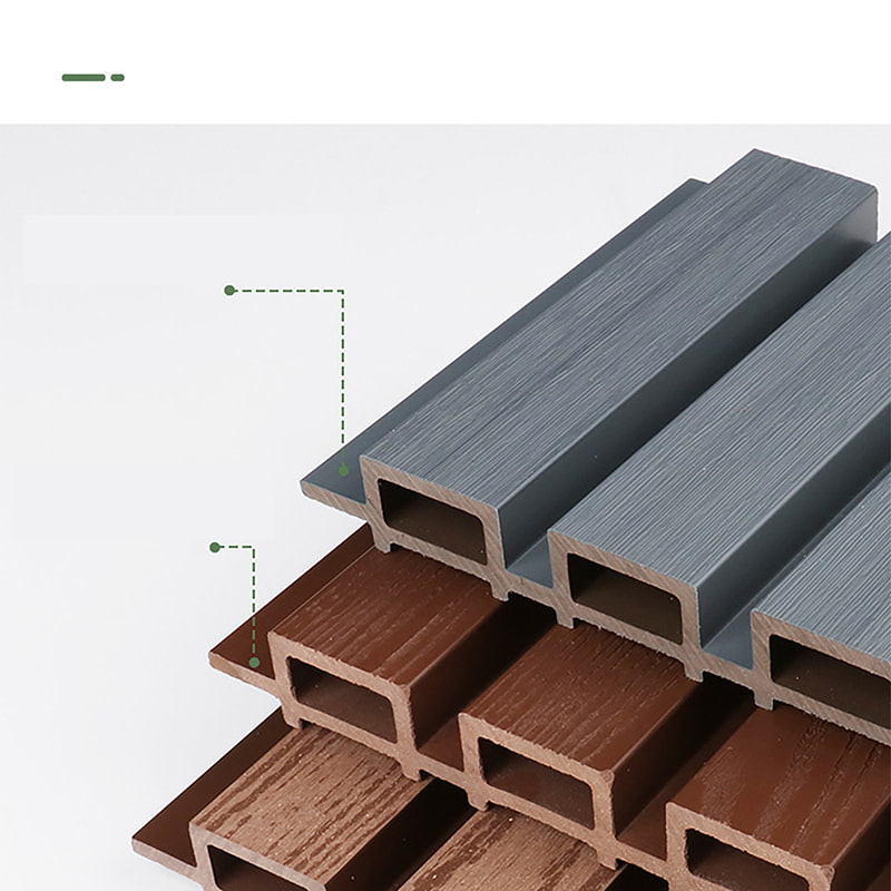 防水 PVC WPC 溝付き壁パネル、滑り止めブラシ付きグリル外側スラット壁、屋外および浴室のファサード用