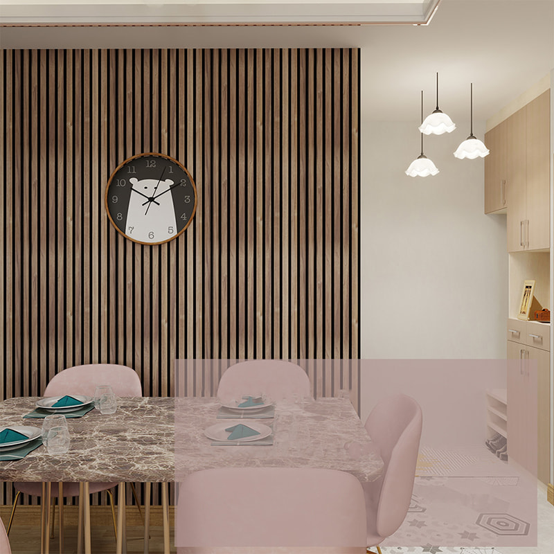 WPC 壁装飾 Akupanel 3D デザインインテリアポリエステル音響パネル木製遮音スラット音響壁パネル