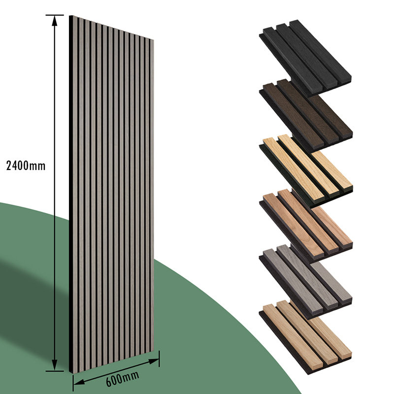 WPC 壁装飾 Akupanel 3D デザインインテリアポリエステル音響パネル木製遮音スラット音響壁パネル
