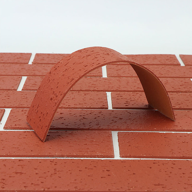 モダンなデザインの耐火軽量壁パネル新素材軟石クラッディング柔軟な MCM タイルリニア石壁装材