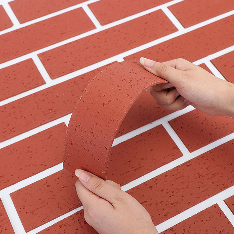 モダンなデザインの耐火軽量壁パネル新素材軟石クラッディング柔軟な MCM タイルリニア石壁装材