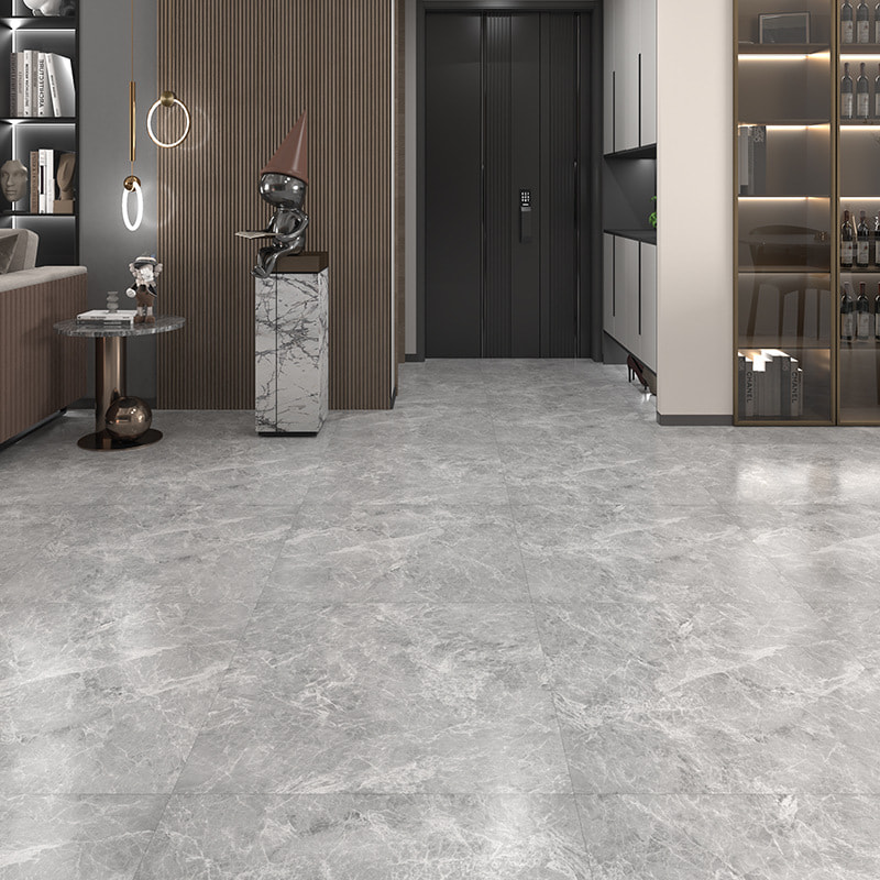 白と黒の大理石木目硬質コアインターロッククリックロックビニール板床 Piso PVC 内装 Click Piso SPC フローリング